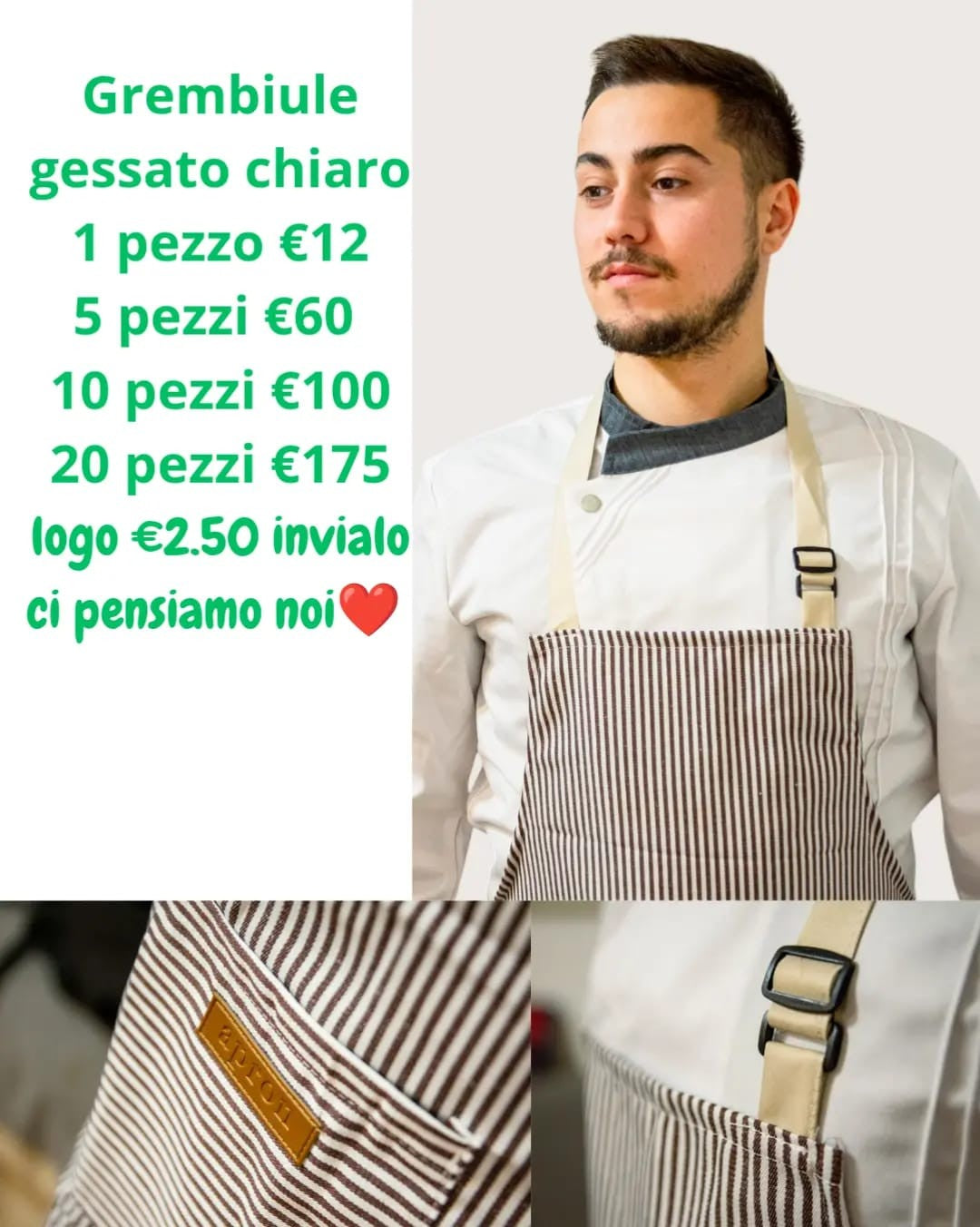 Grembiule gessato CHIARO