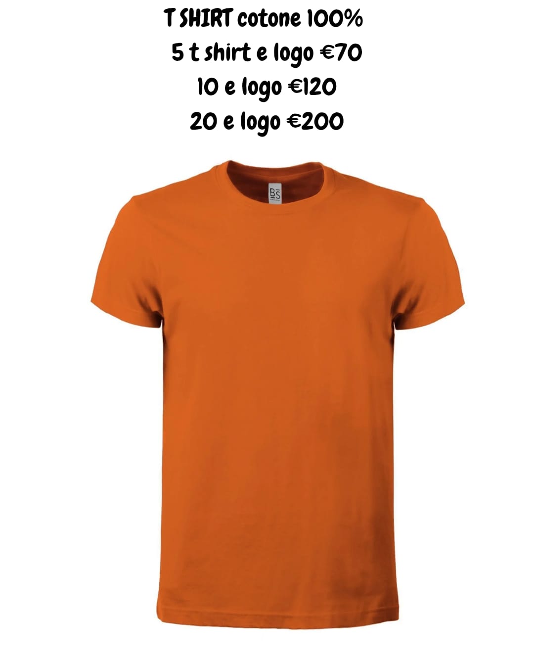 t shirt in cotone 100% marchio bs/gildan
