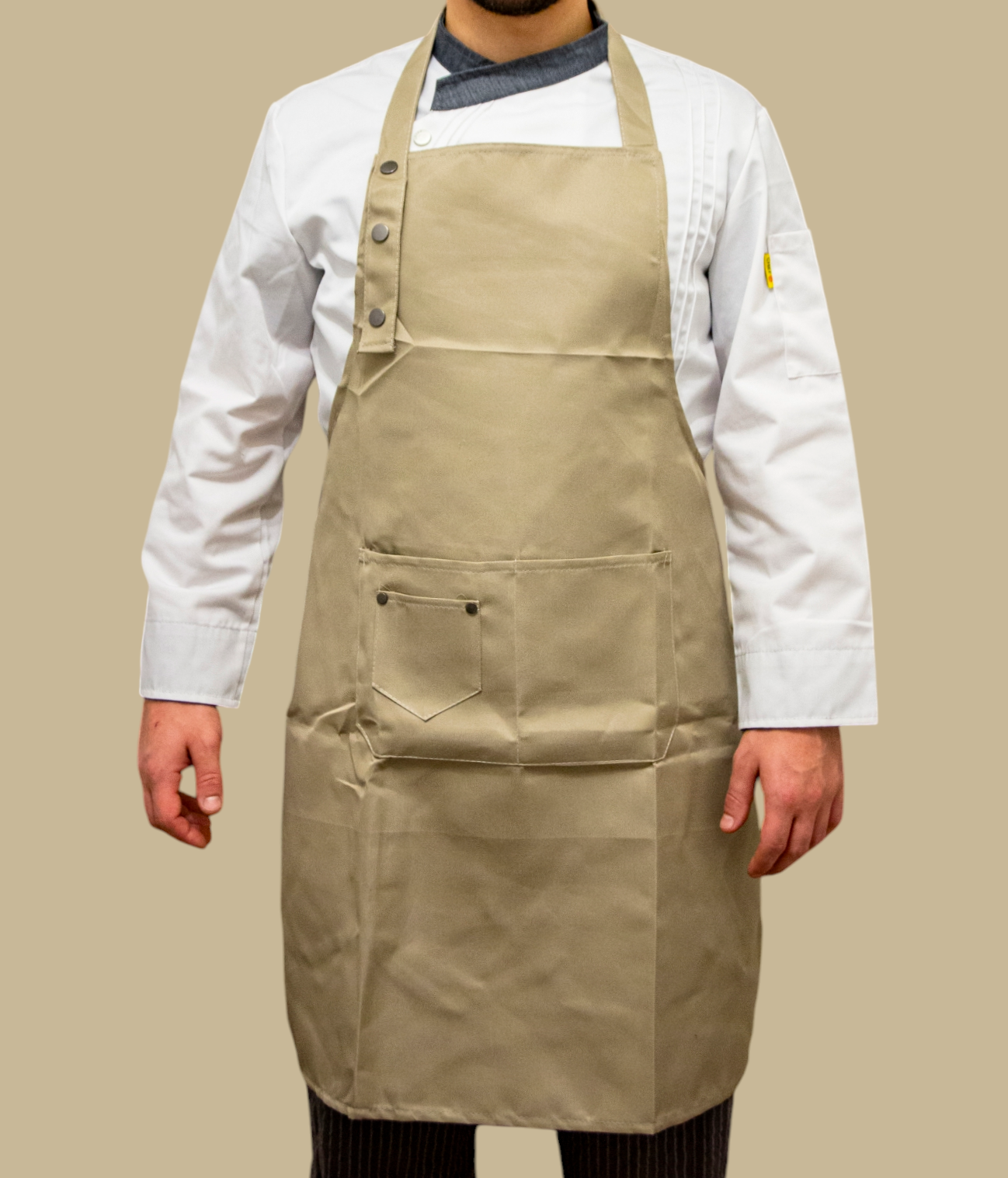 Grembiule tinta unita BEIGE E LOGO