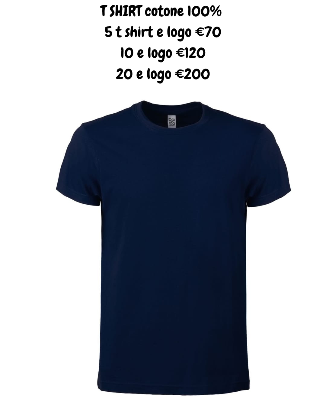 t shirt in cotone 100% marchio bs/gildan