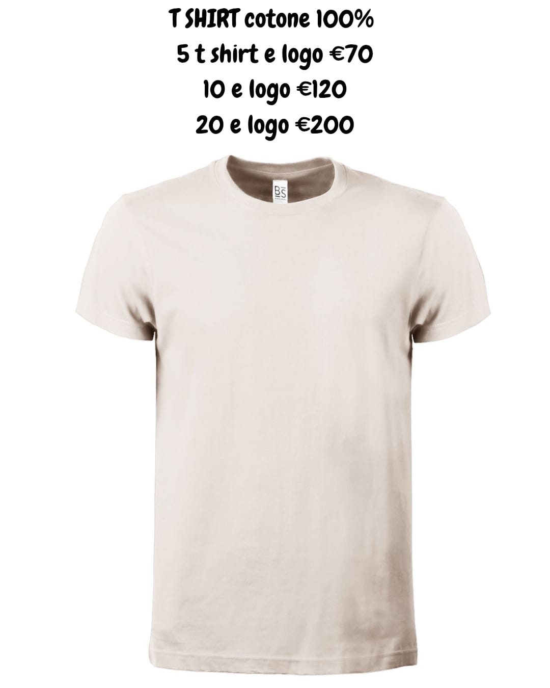 t shirt in cotone 100% marchio bs/gildan