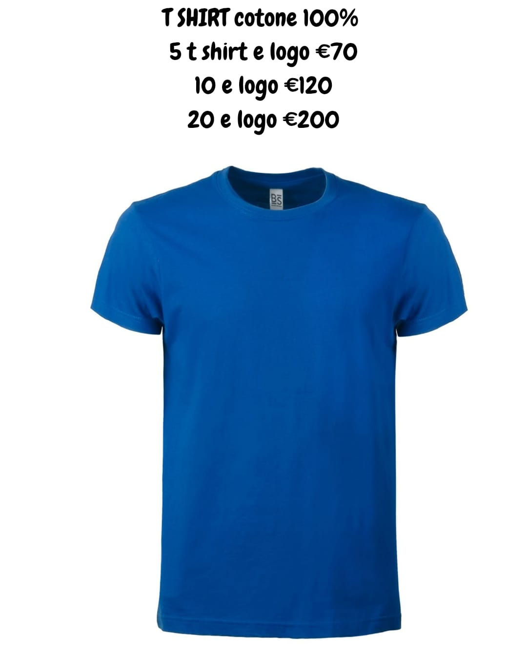 t shirt in cotone 100% marchio bs/gildan