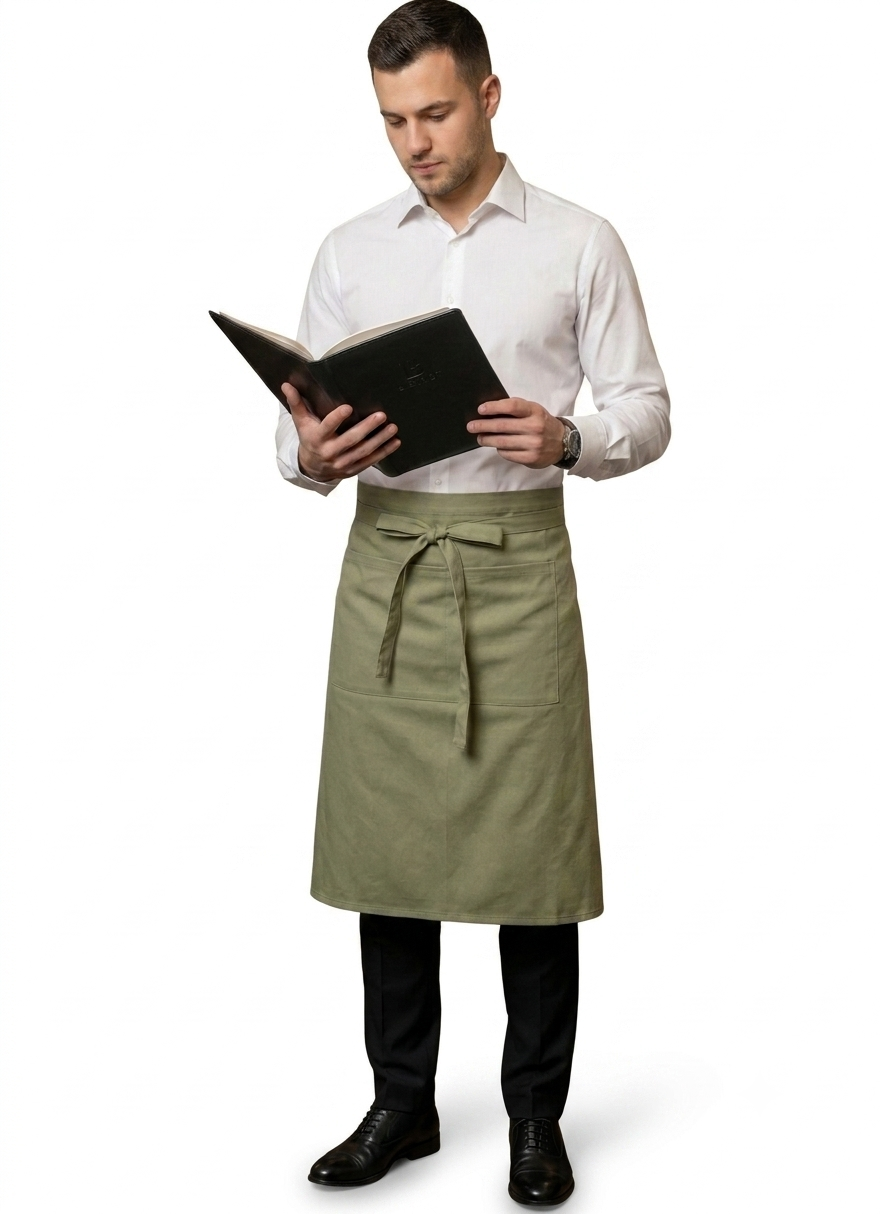 Grembiule bistrot lungo 10 pezzi e logo