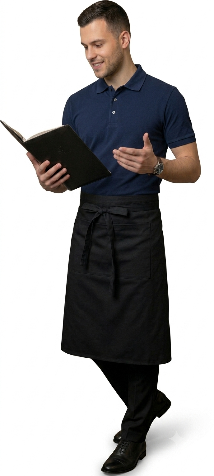 Grembiule bistrot lungo 10 pezzi e logo