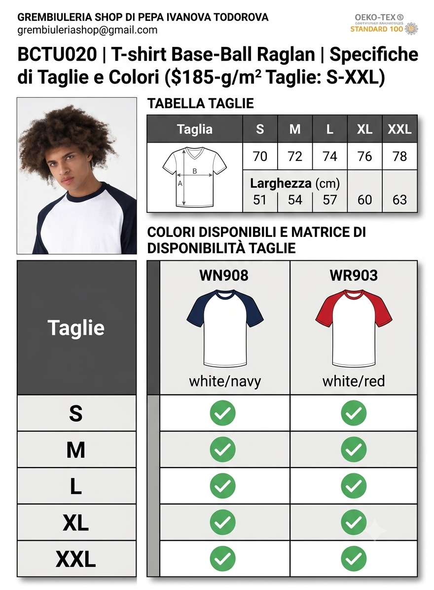 T shirt Baseball B&c