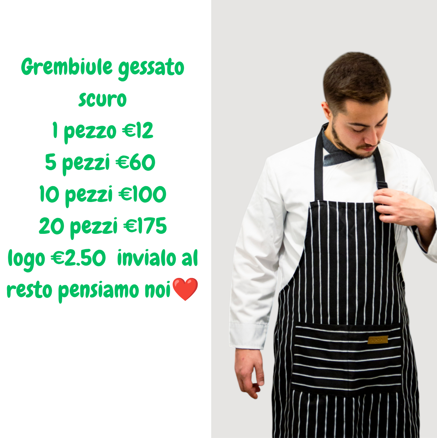 Grembiule gessato scuro