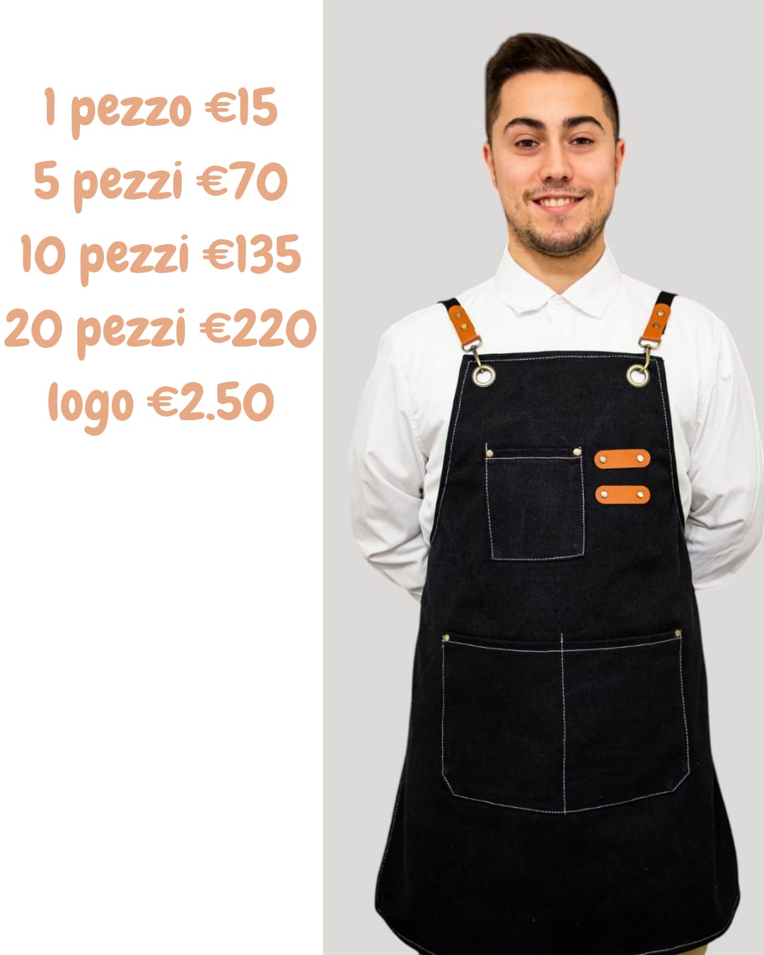 grembiule barman a intreccio nero
