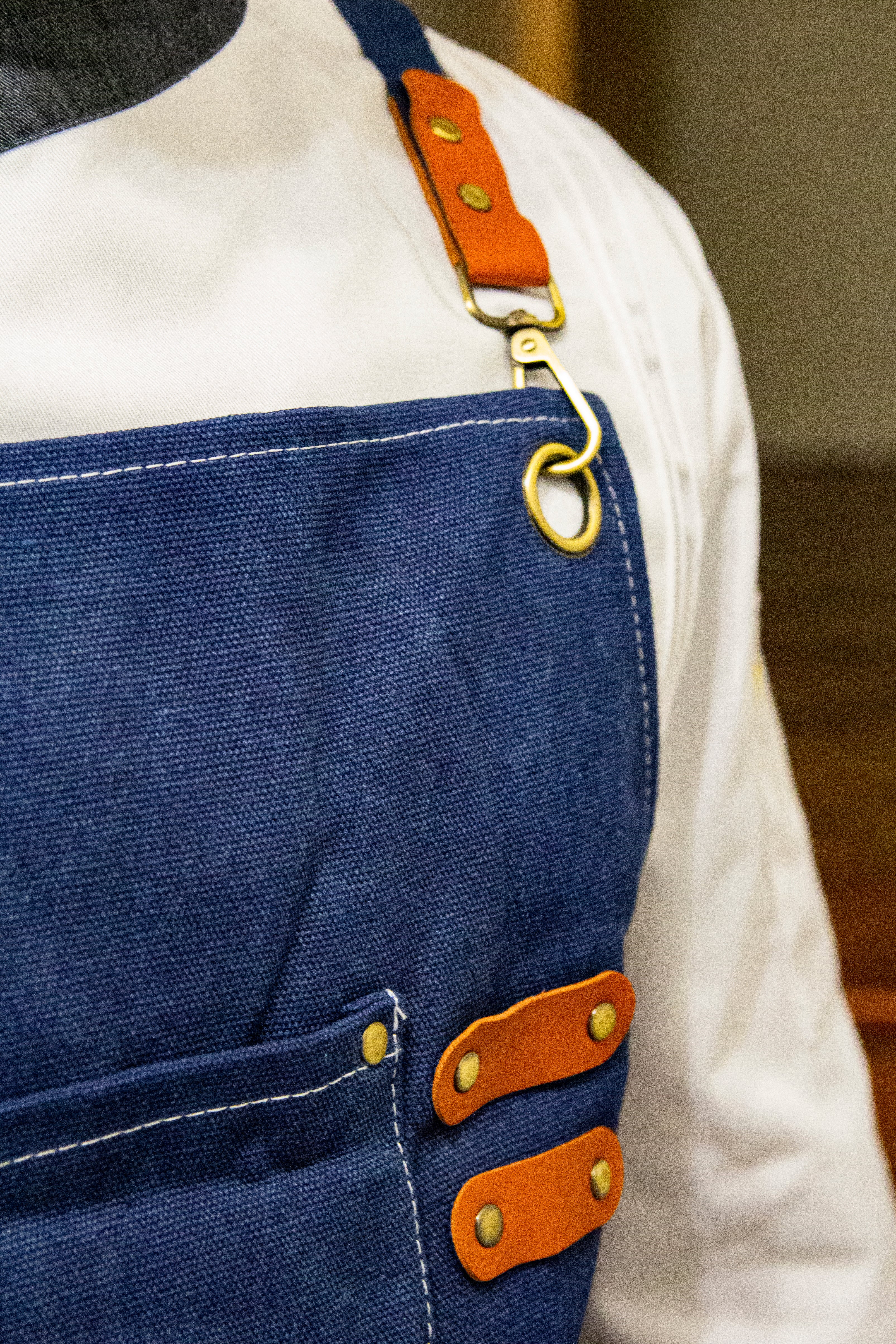 grembiule barman a intreccio blu navy