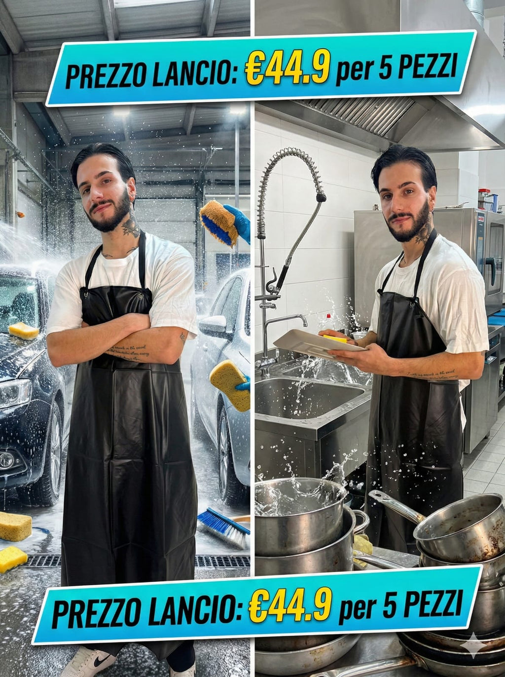 Grembiule impermabile in pvc