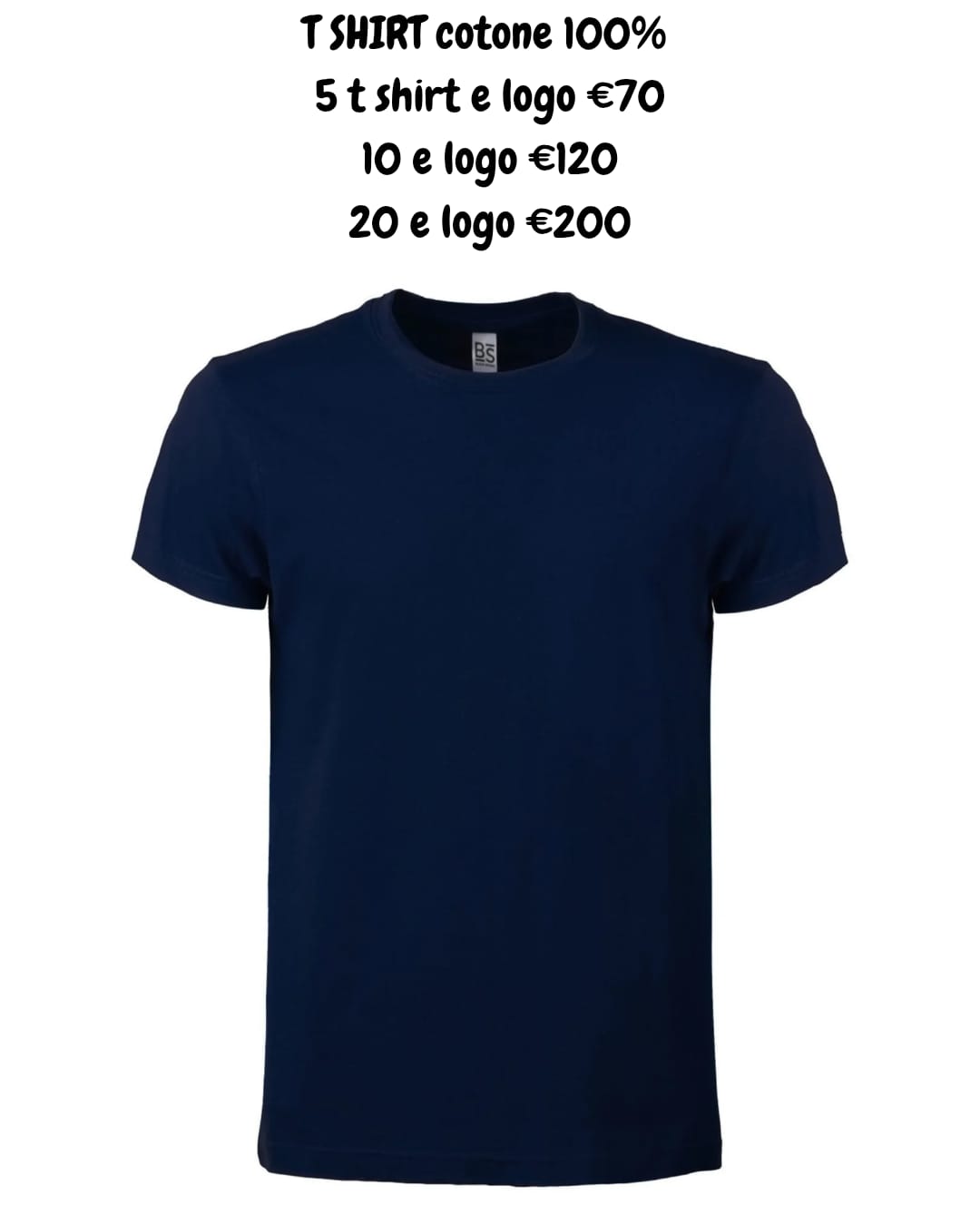 t shirt in cotone 100% marchio bs/gildan