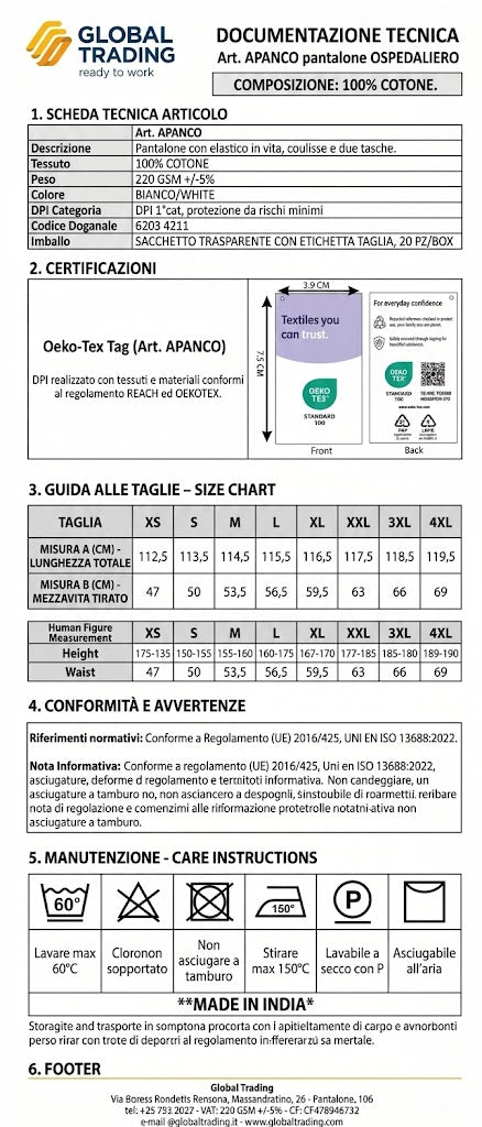Pantalone medicale ospedaliero