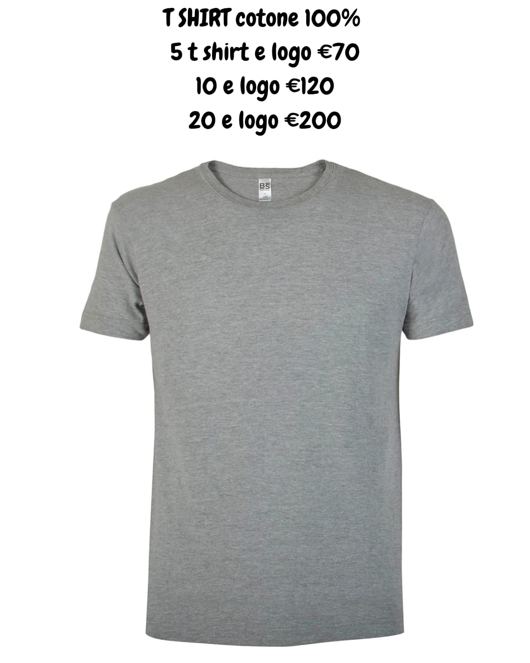 t shirt in cotone 100% marchio bs/gildan