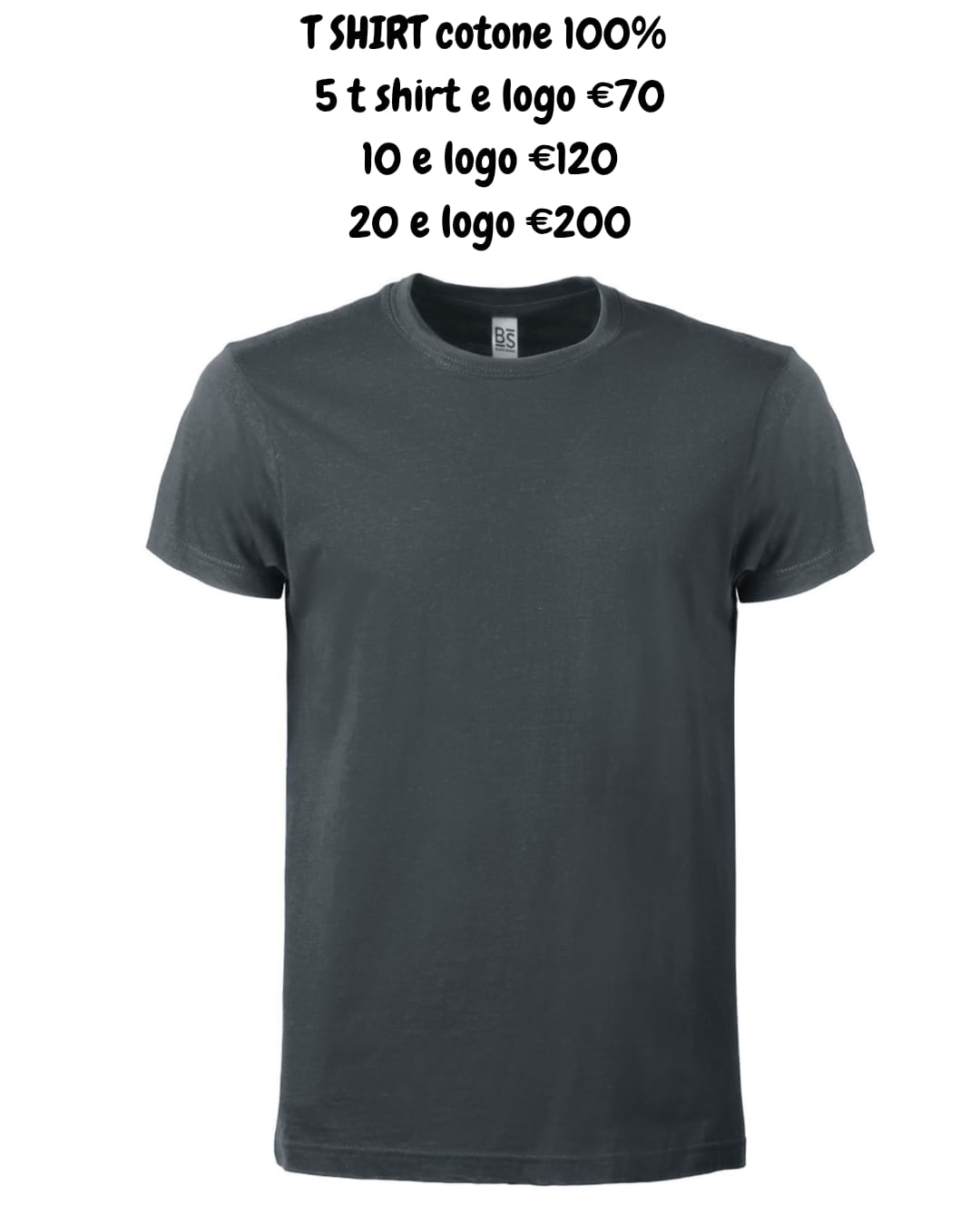t shirt in cotone 100% marchio bs/gildan