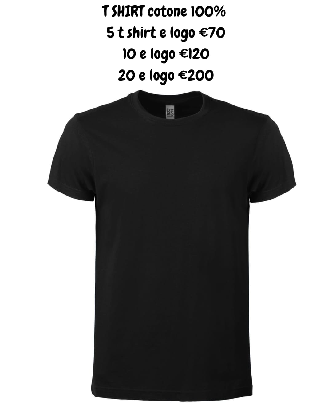 t shirt in cotone 100% marchio bs/gildan